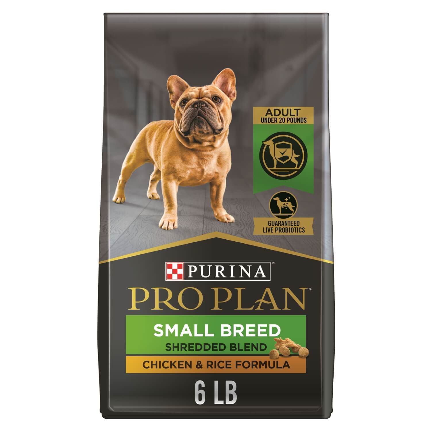 Purina Pro Plan Small Breed Shredded Blend Chicken And Rice Formula Dry Dog Food, 6Lb