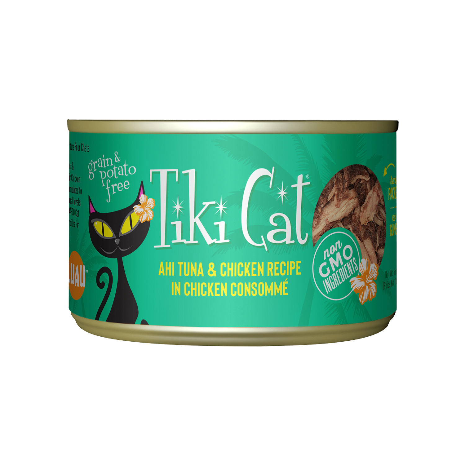 Tiki Cat Luau Wet Cat Food, Ahi Tuna & Chicken, 6-Oz Can