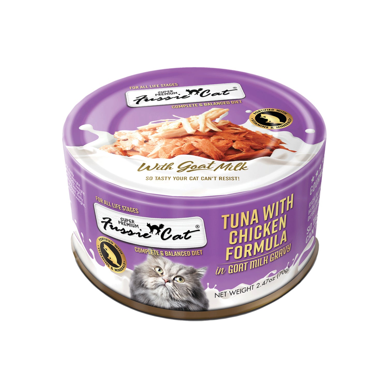 Fussie Cat Premium Tuna With Chicken In Goat Milk Wet Cat Food, 2.47Oz
