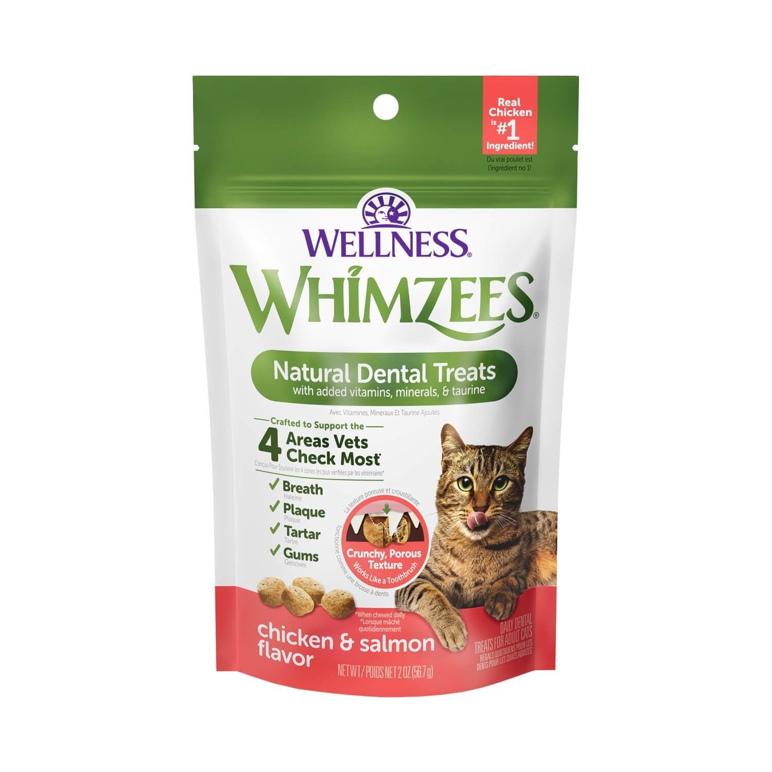 Whimzees Cat Dental Treats, Chicken & Salmon