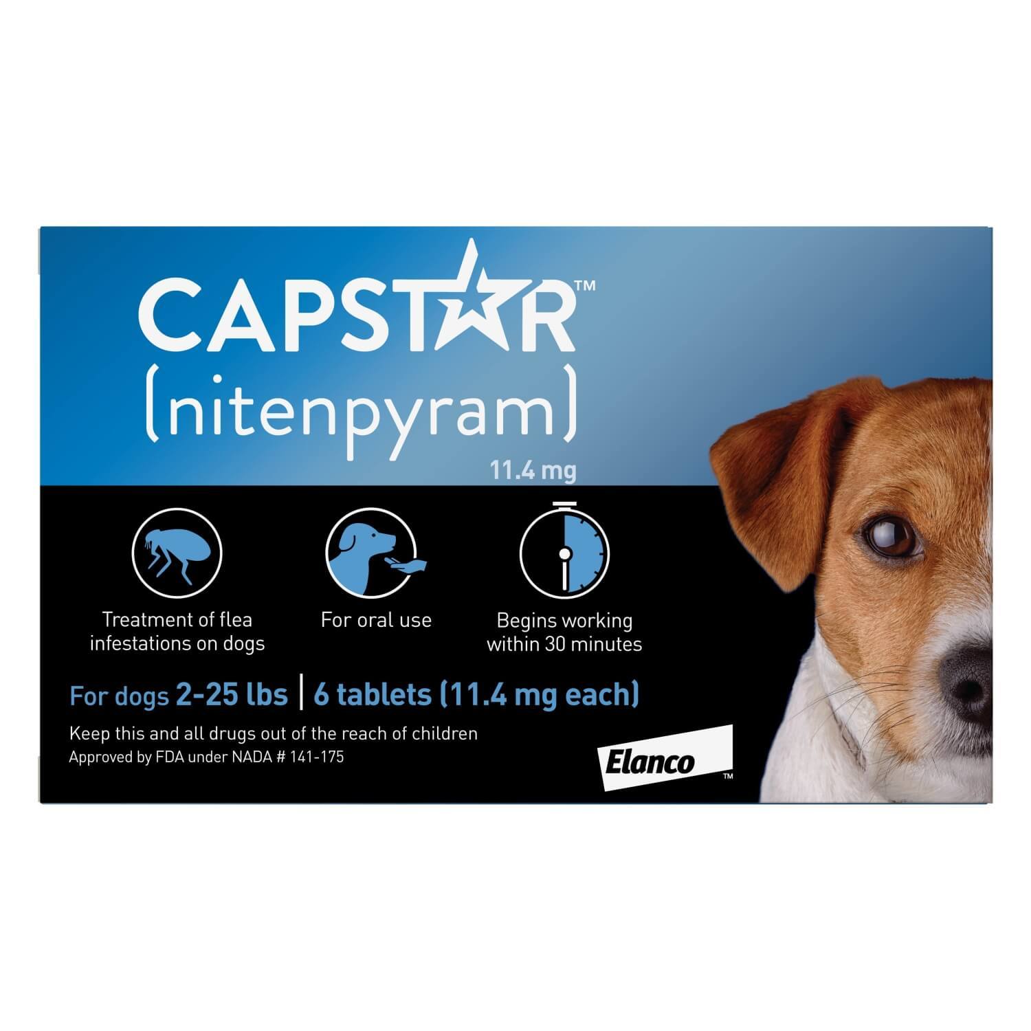 Capstar Flea Oral Treatment For Dogs, 2-25 Lbs