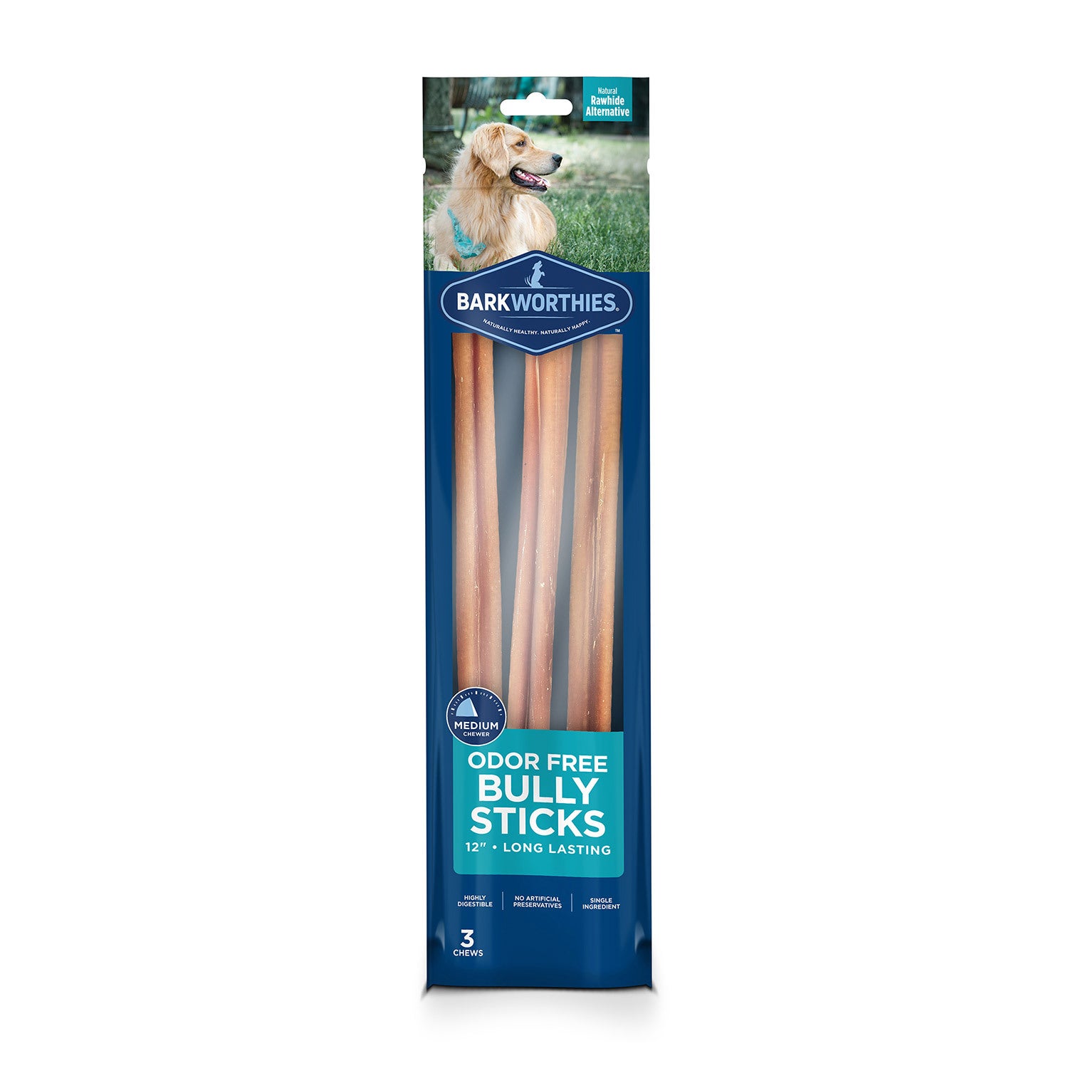 Barkworthies 12 Bully Sticks Dog Treat