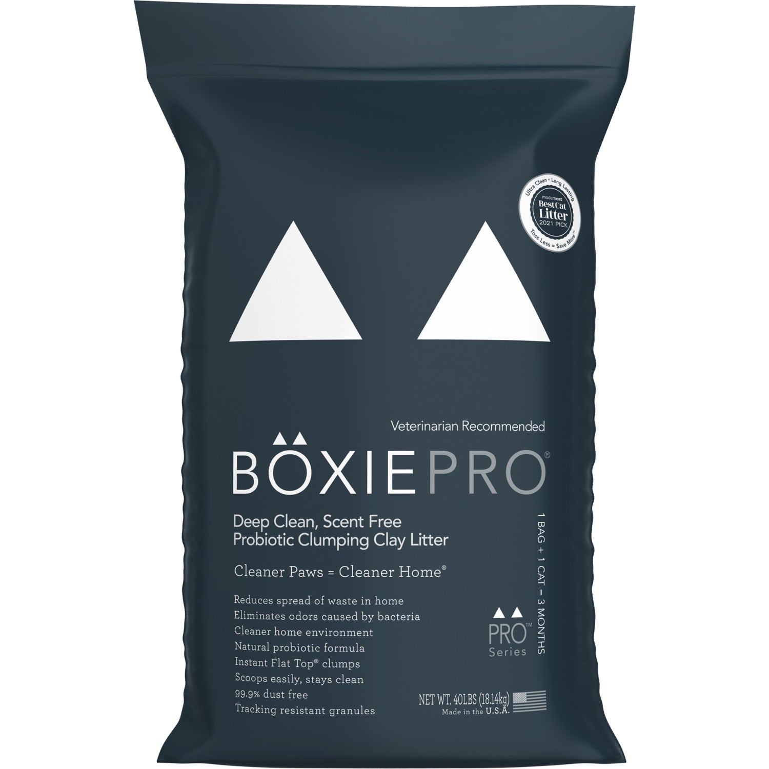 Boxiecat Pro Self Cleaning Probiotic Clumping Clay Cat Litter, 40Lb