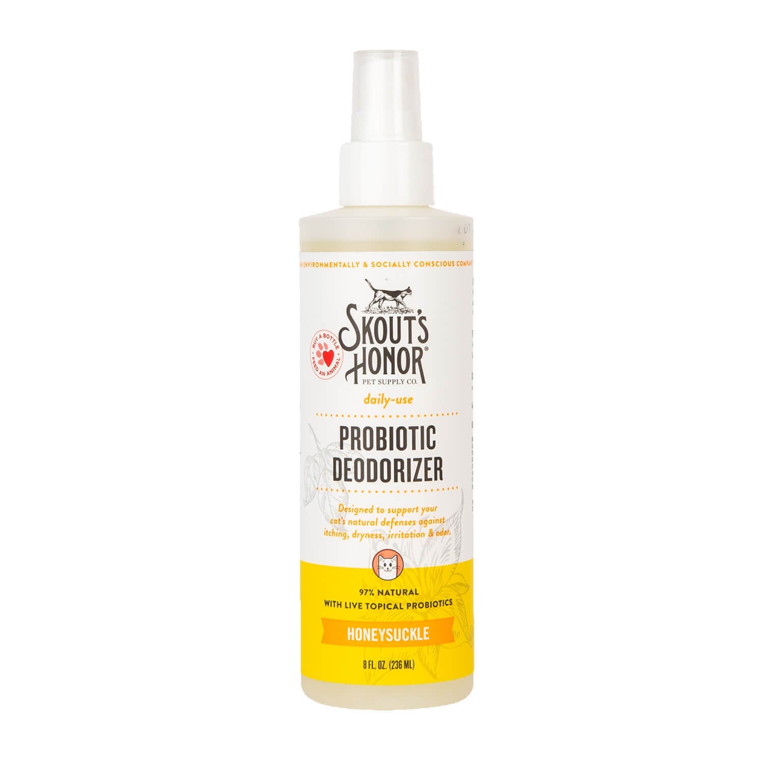 Skout's Honor Probiotic Deodorizer For Cats, Honeysuckle