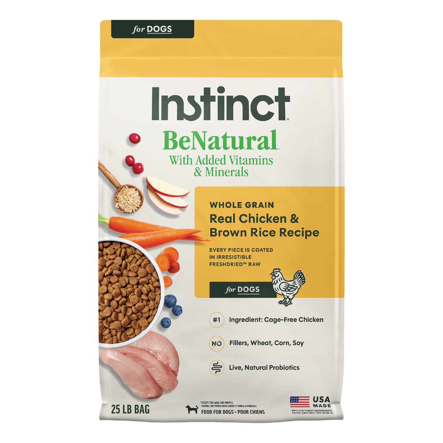 Instinct Be Natural Chicken & Brown Rice Dry Dog Food, 25-Lb Bag