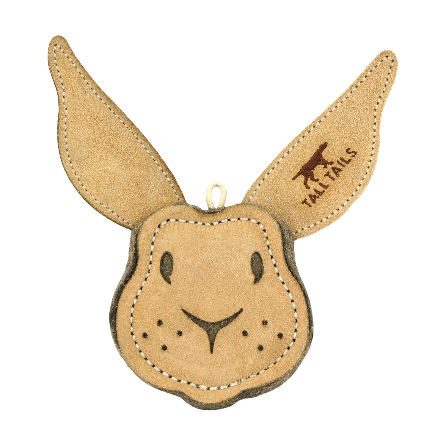 Tall Tails Scrappy Rabbit Durable Leather Dog Toy, 4