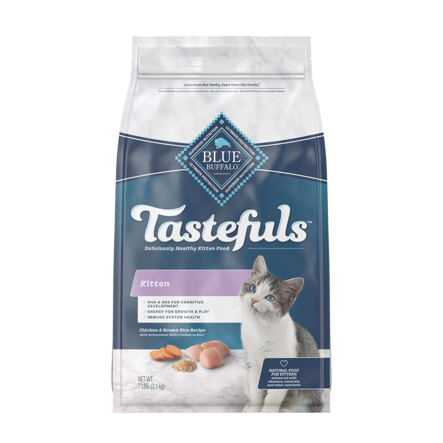 Blue Buffalo Tastefuls Healthy Growth Chicken & Brown Rice Recipe Kitten Cat Food