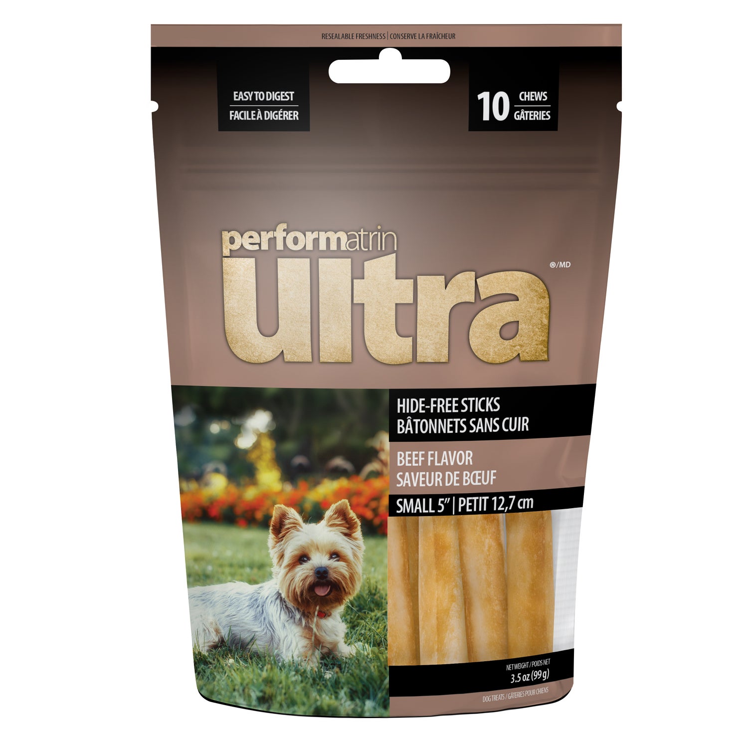 Performatrin Ultra Hide-Free Sticks Beef Recipe Dog Treats, 5-In, 10-Pack