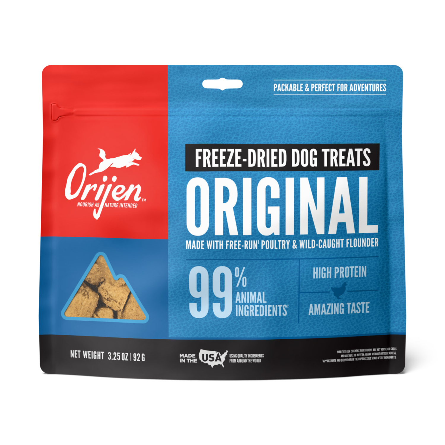 Orijen Original Recipe Grain-Free High-Protein Freeze-Dried Dog Treats, 3.25-Oz Bag