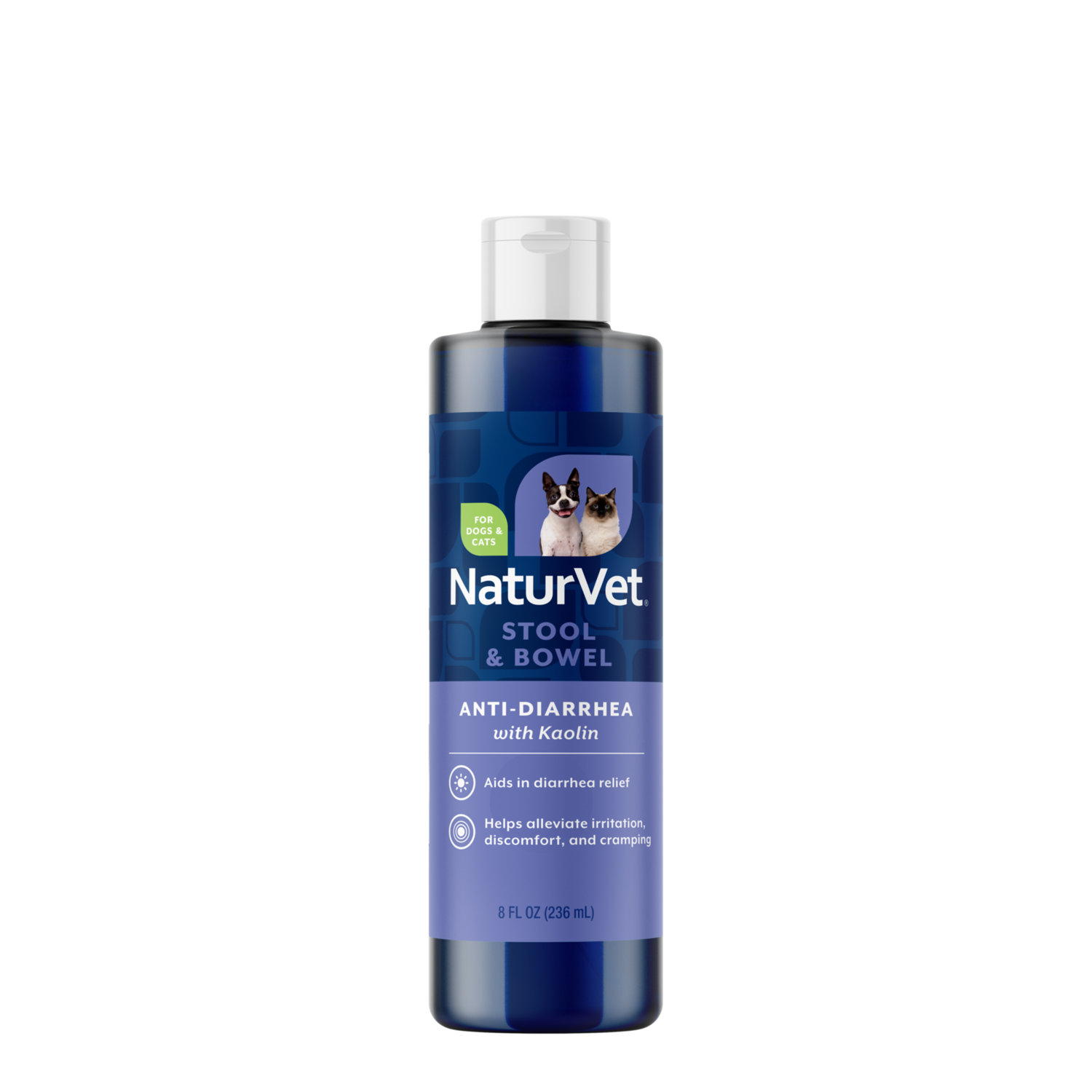 Naturvet Anti-Diarrhea + Kaolin Liquid Diarrhea Aid For Dogs & Cats, 8-Oz Bottle