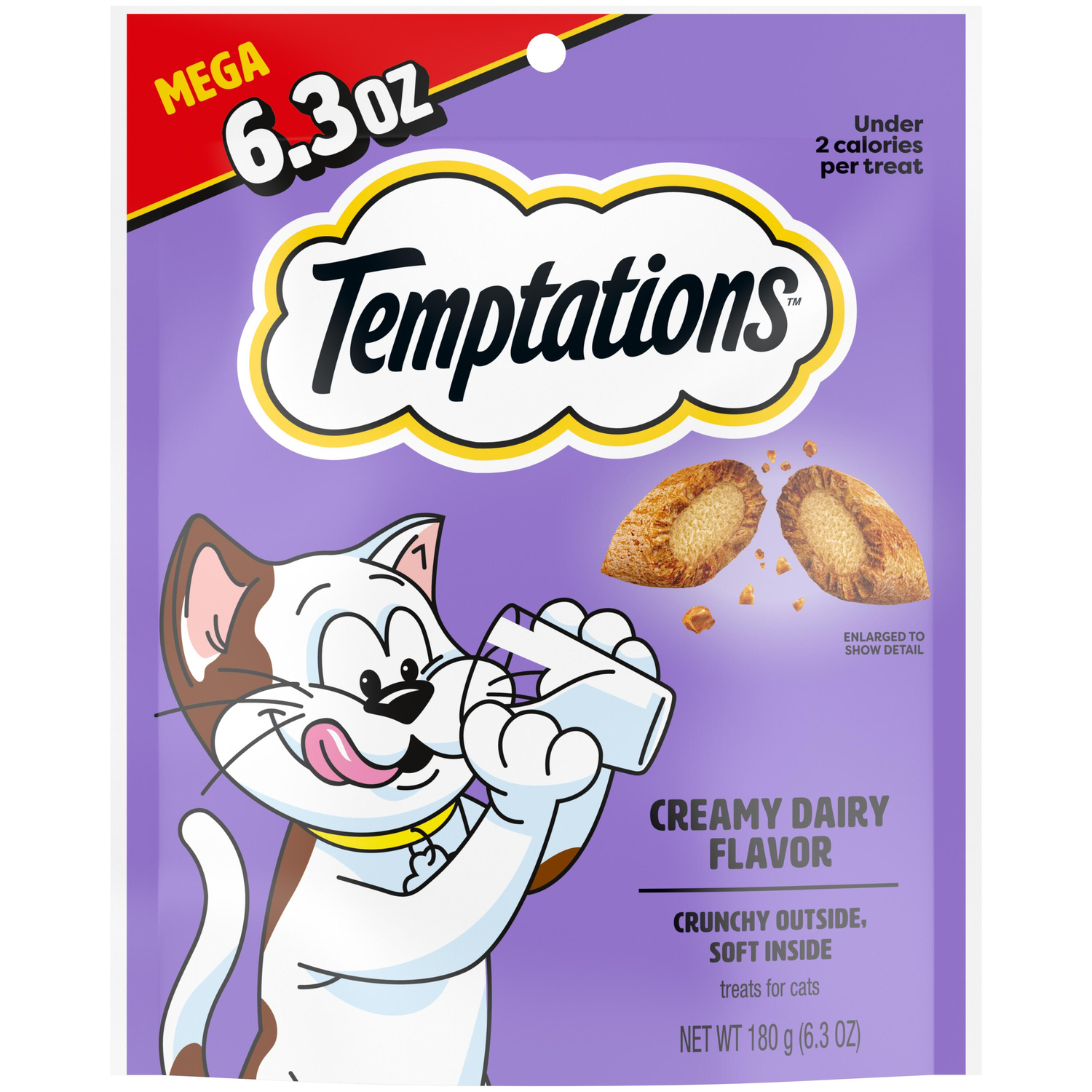 Temptations Classic Crunchy & Soft Creamy Dairy Flavor Cat Treats, 6.3-Oz