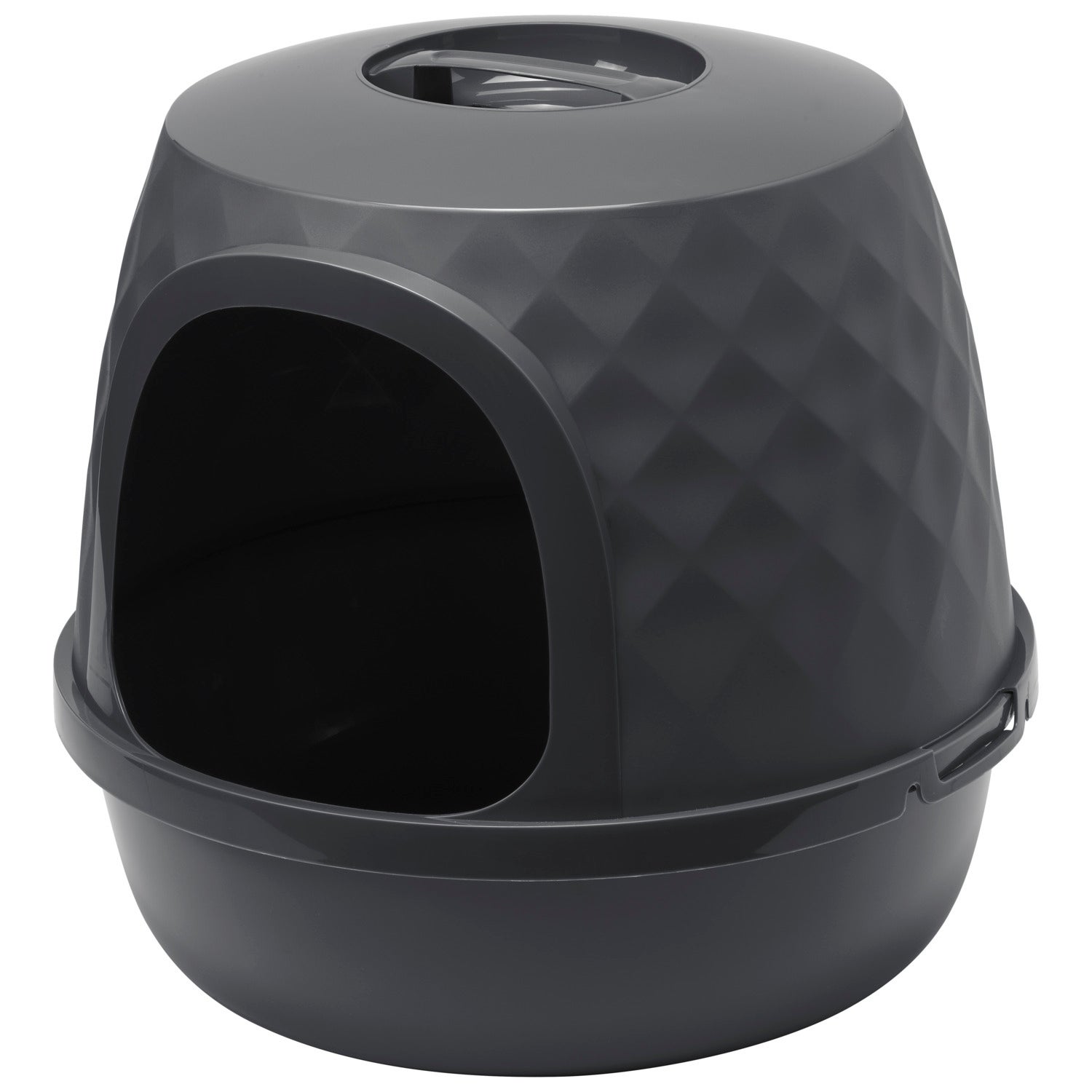 Moderna Diamond Covered Cat Litter Box, Ebony