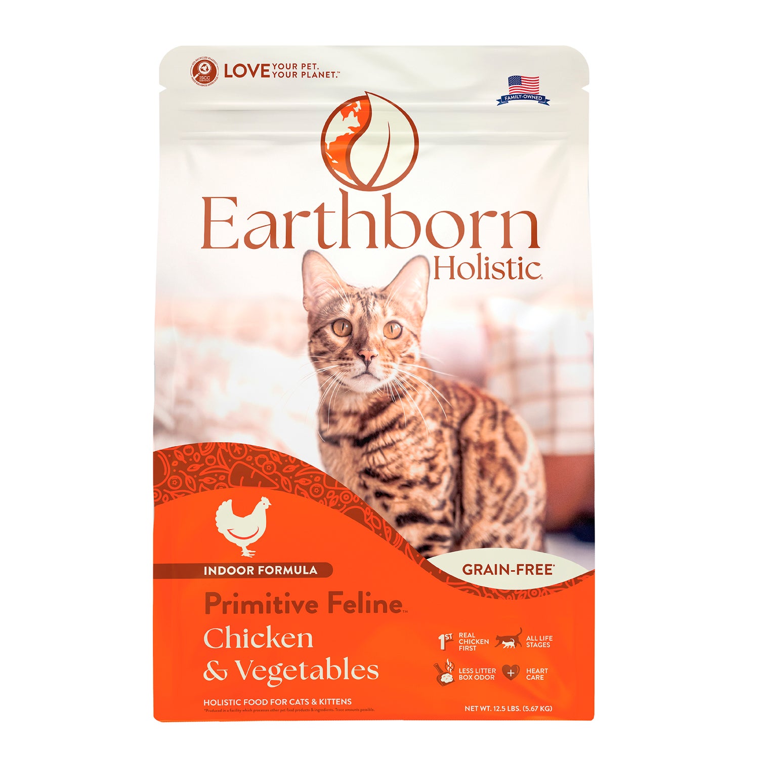 Earthborn Holistic Grain-Free Primitive Feline Indoor Formula Dry Cat Food, Chicken & Vegetables Recipe, 4Lb