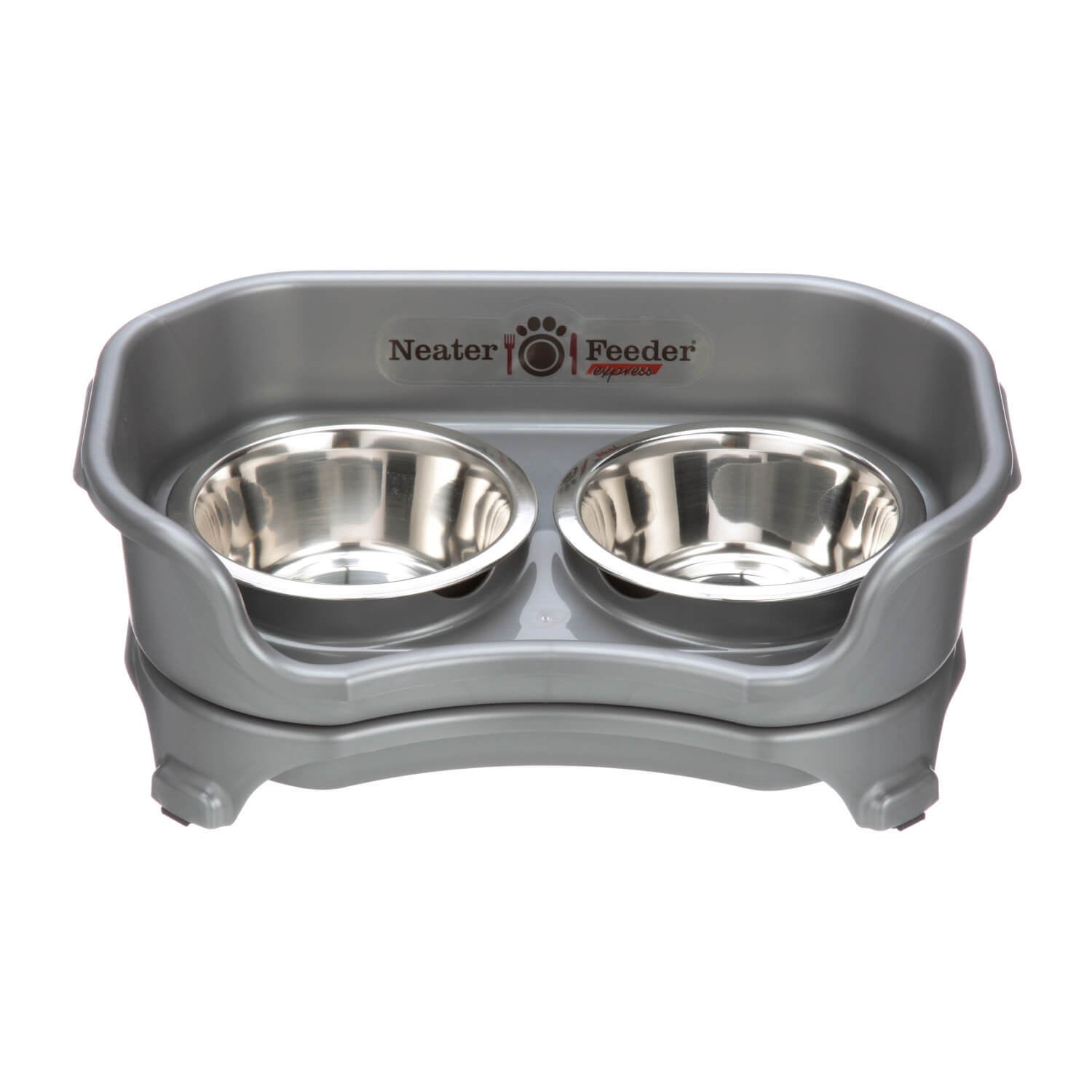 Neater Pets Neater Feeder Express Elevated Mess-Proof Bowls For Small Dogs, Gunmetal