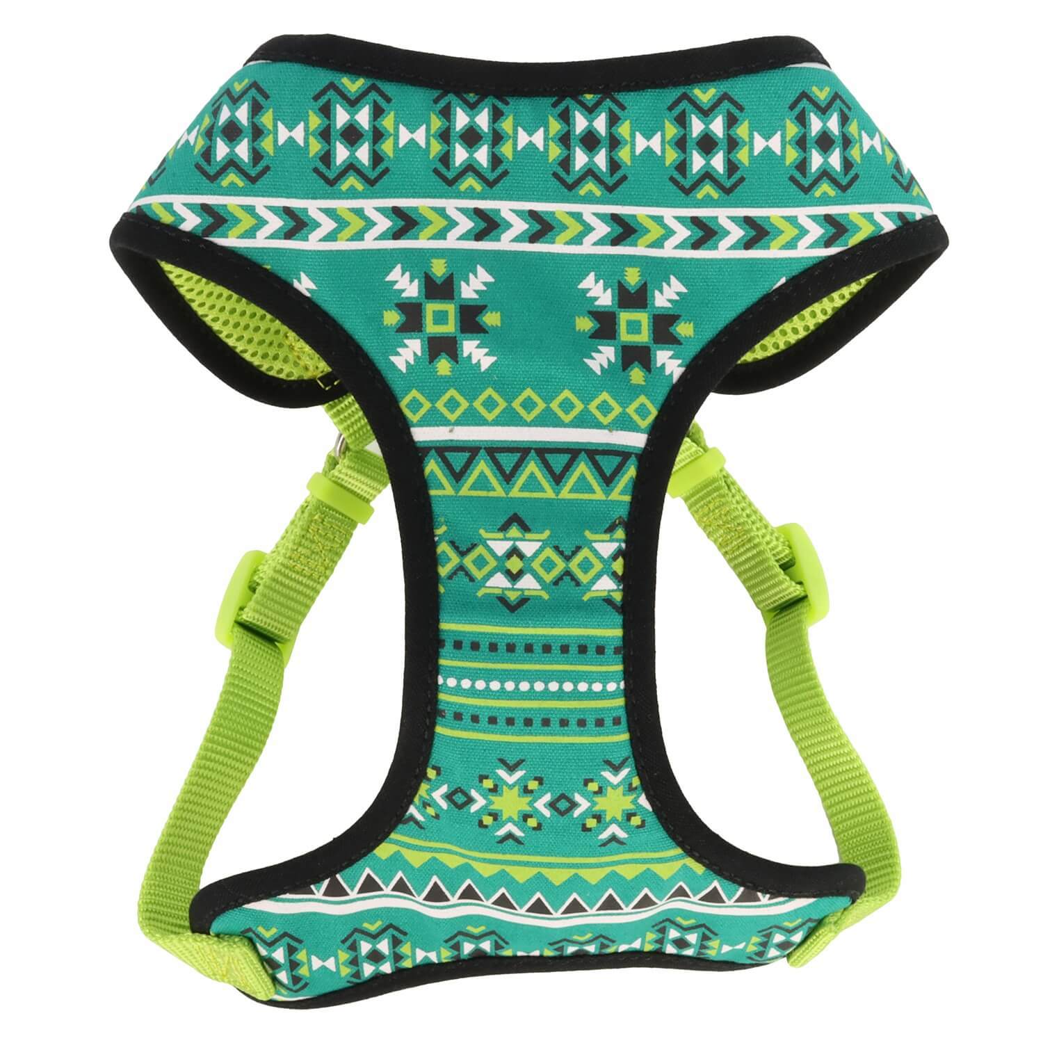 Coastal Pet Products Ribbon Designer Wrap Adjustable Dog Harness - Lime Southwest Stars, 1X28-36