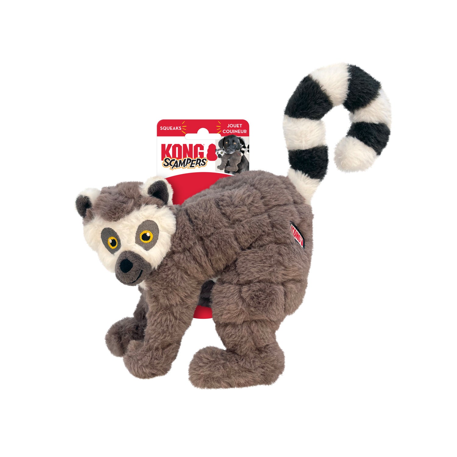 Kong Scampers Plush Lemur Dog Toy, 12