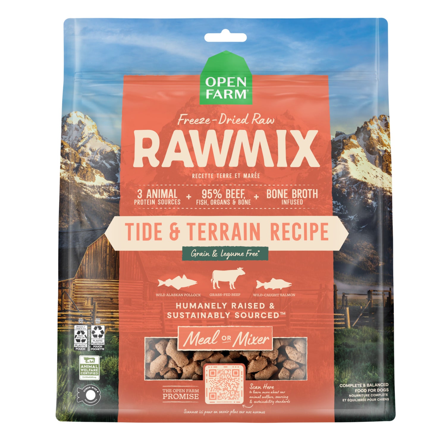 Open Farm Rawmix Tide & Terrain Recipe Freeze-Dried Raw Dog Food & Dog Food Topper, 13.5Oz