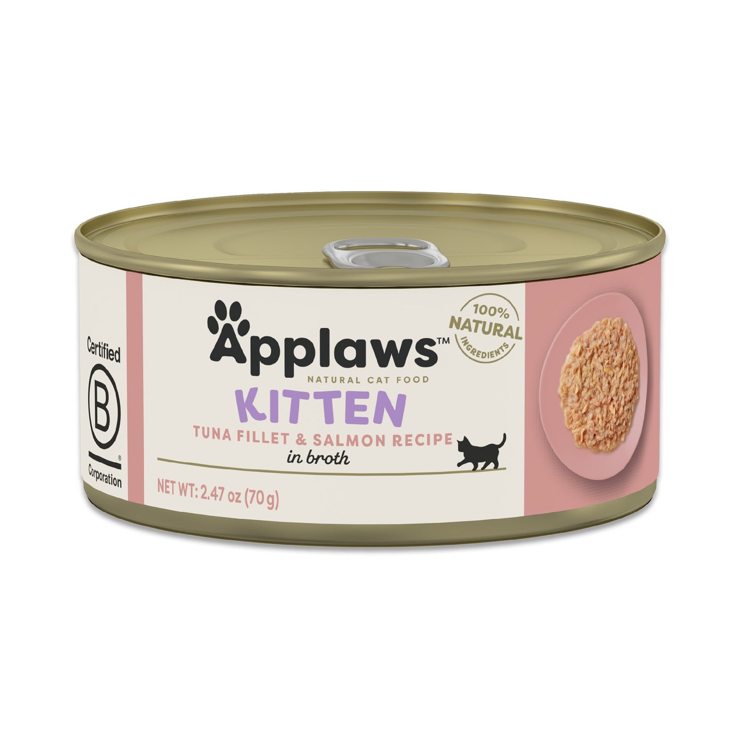 Applaws Natural Wet Kitten Food Tuna & Salmon In Broth, 2.47-Oz Can
