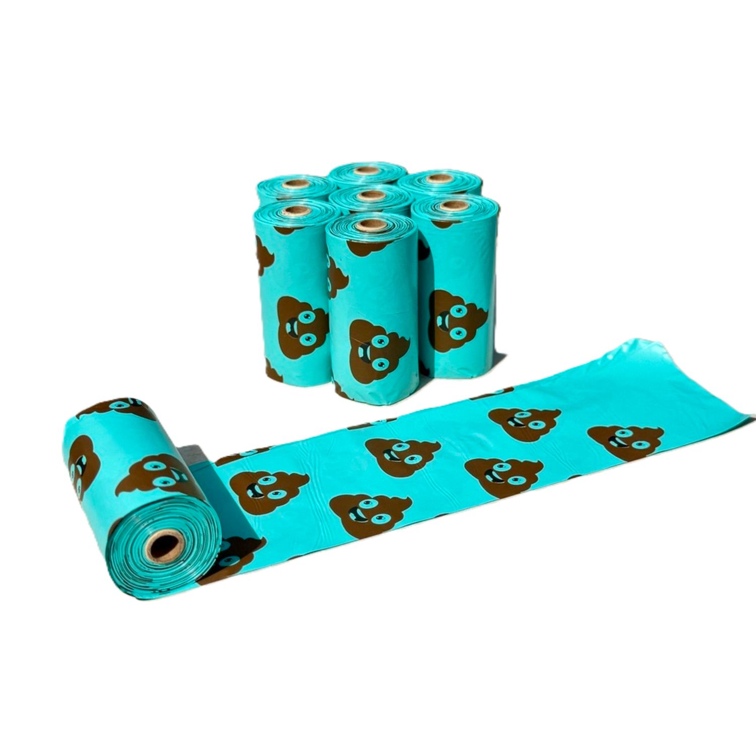 Aristopet Extra Thick Lavender Scented Dog Poop Bags, Teal With Poop Emoji, 8 Rolls = 120 Bags