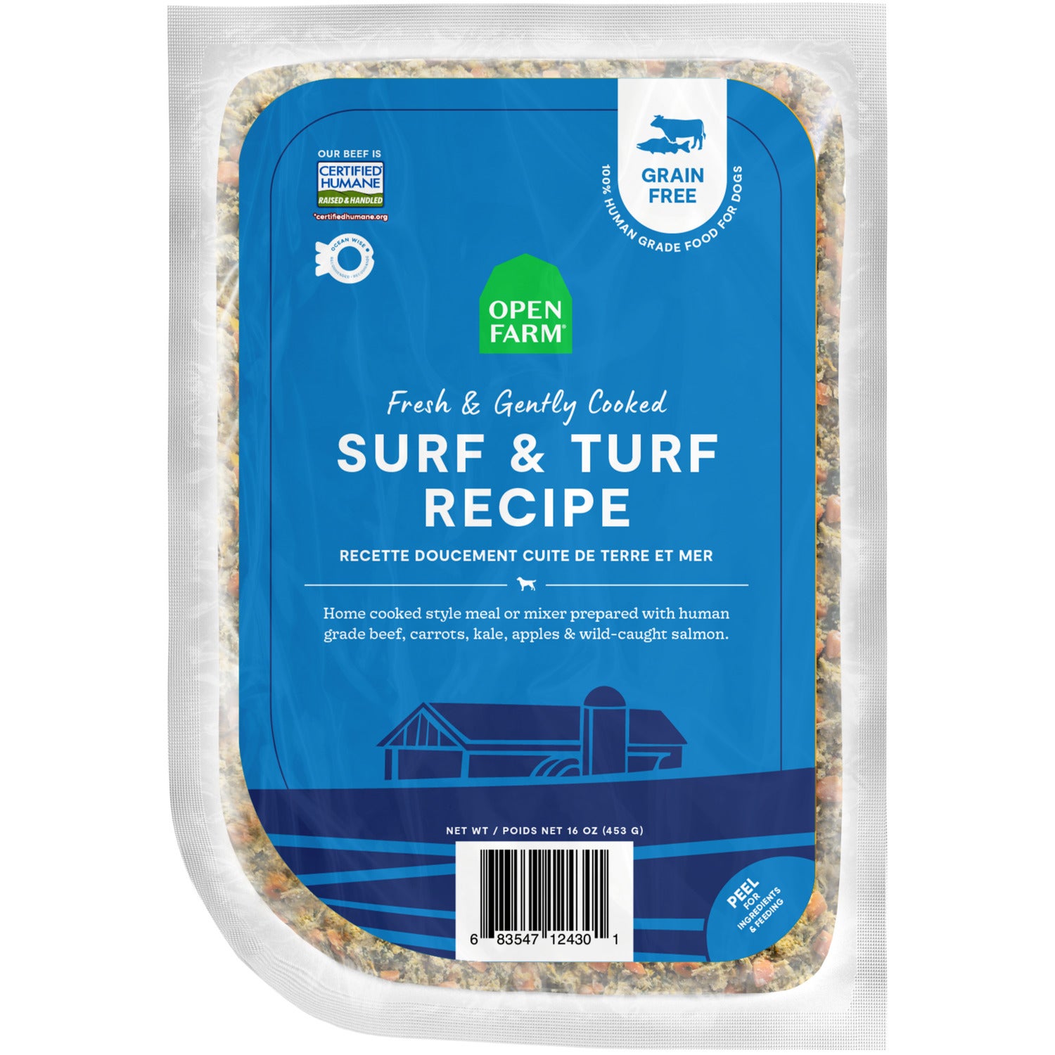 Open Farm Gently Cooked Surf & Turf Recipe Frozen Dog Food, 16Oz