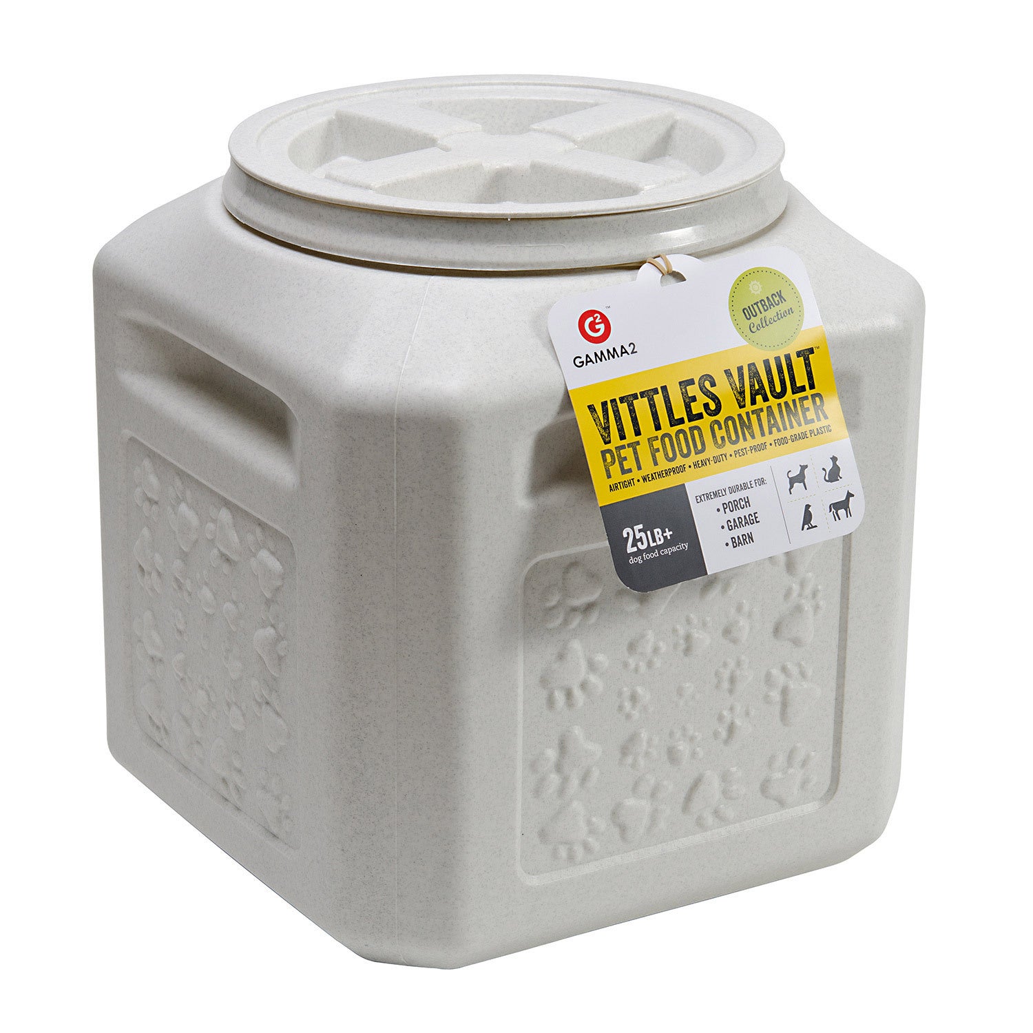 Vittles Vault Pawprint Outback Food Storage Container, 15-Lb