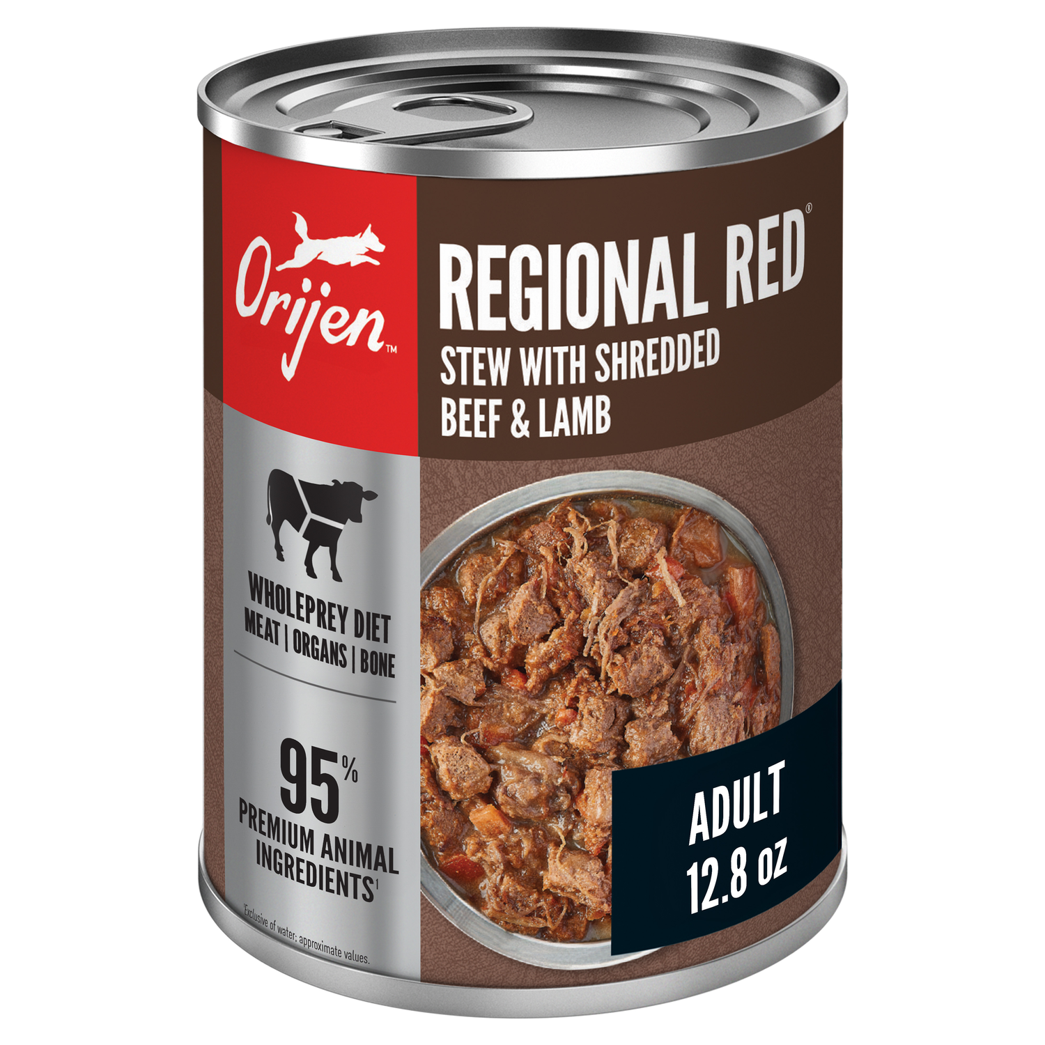 Orijen Real Meat Shreds Wet Dog Food, Regional Red Stew Recipe 12-Pack - 12.8-Oz Cans