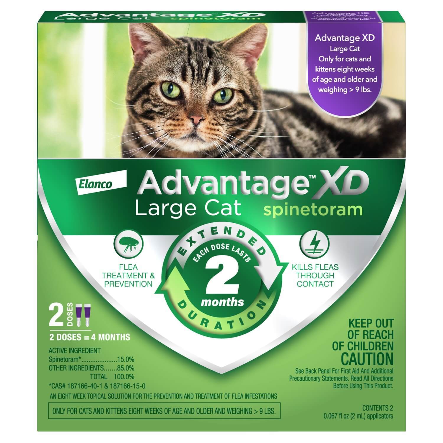 Advantage Xd Topical Flea Treatment & Prevention For Large Cats, 1 Topical Dose, 2 Months Of Protection Per Dose