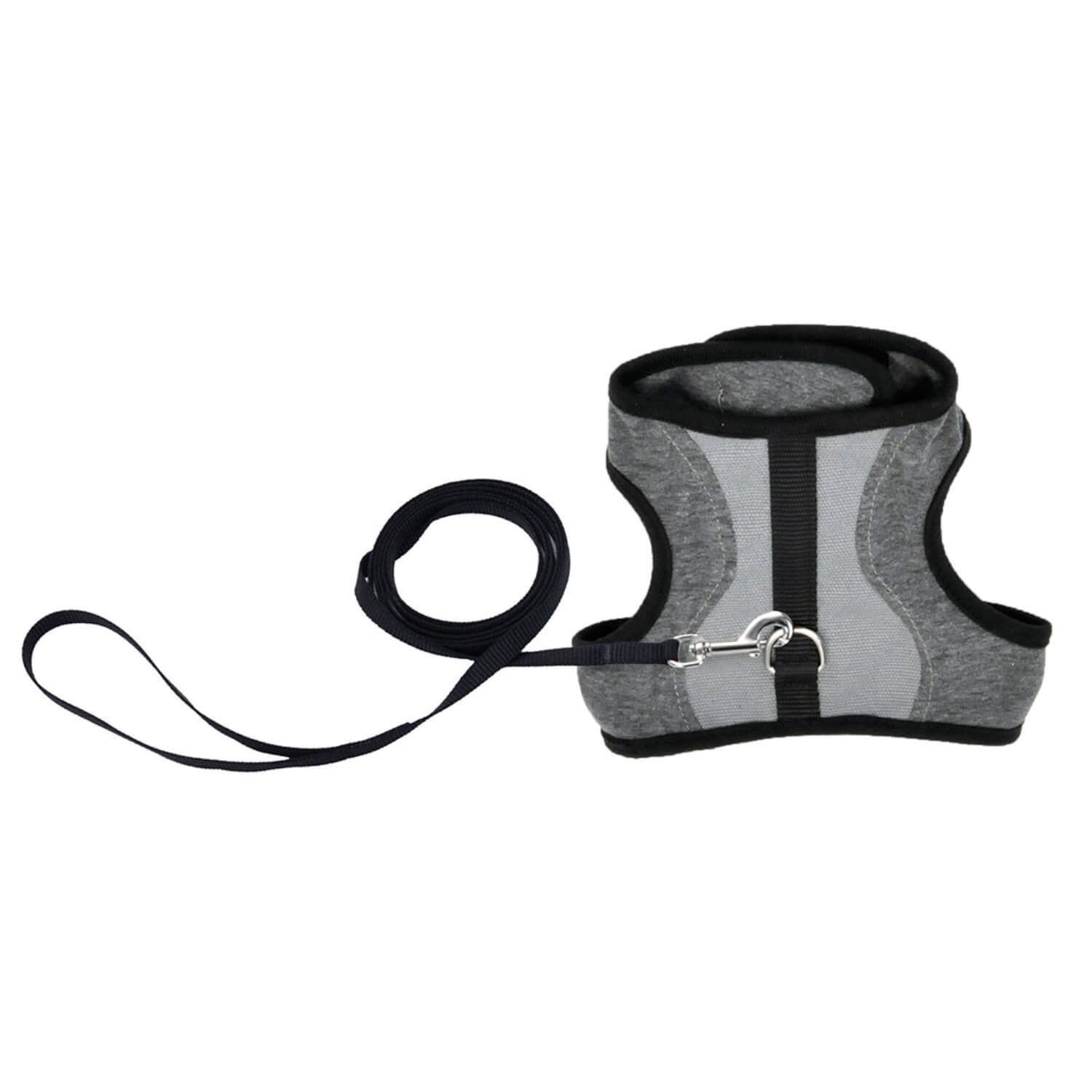 Coastal Pet Products Adjustable Cat Wrap Harness With 6' Leash, Gray, 9-14