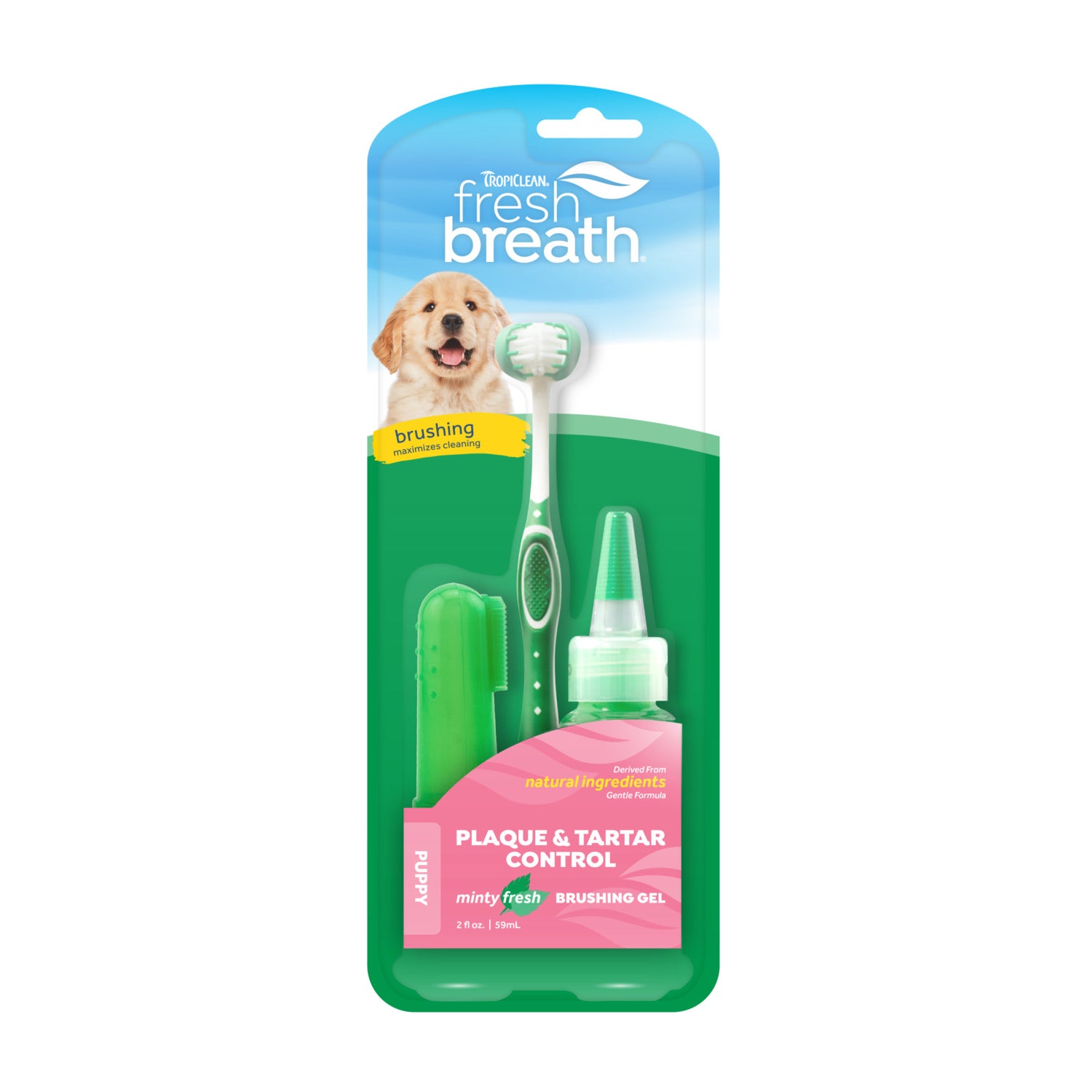 Tropiclean Fresh Breath Plaque & Tartar Control Dog Oral Care Kit For Puppies