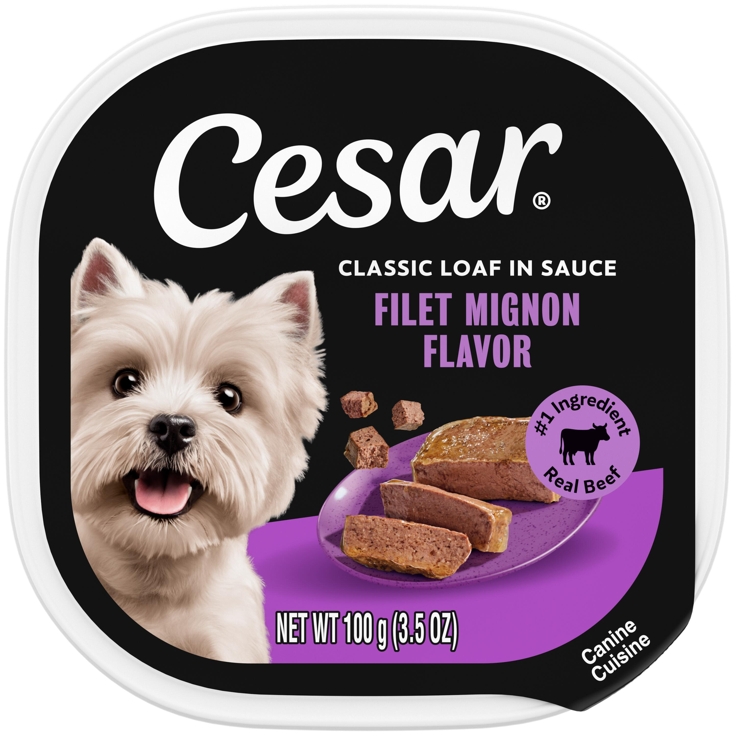 Cesar Classic Loaf In Sauce Soft Wet Dog Food, Filet Mignon Flavor, 3.5-Oz
