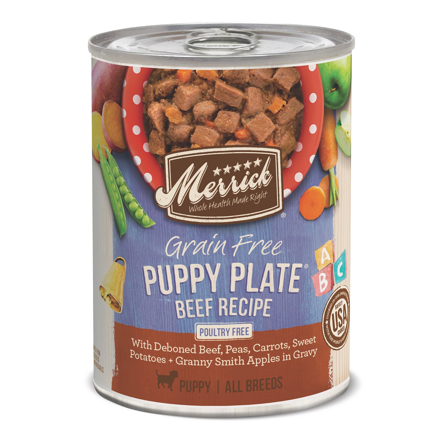 Merrick Grain Free Puppy Plate Beef Recipe Wet Dog Food, 12.7Oz