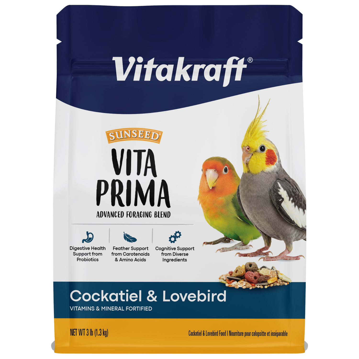 Sun Seed Vita Prima Cockatiel Food, 3-Lb Bag