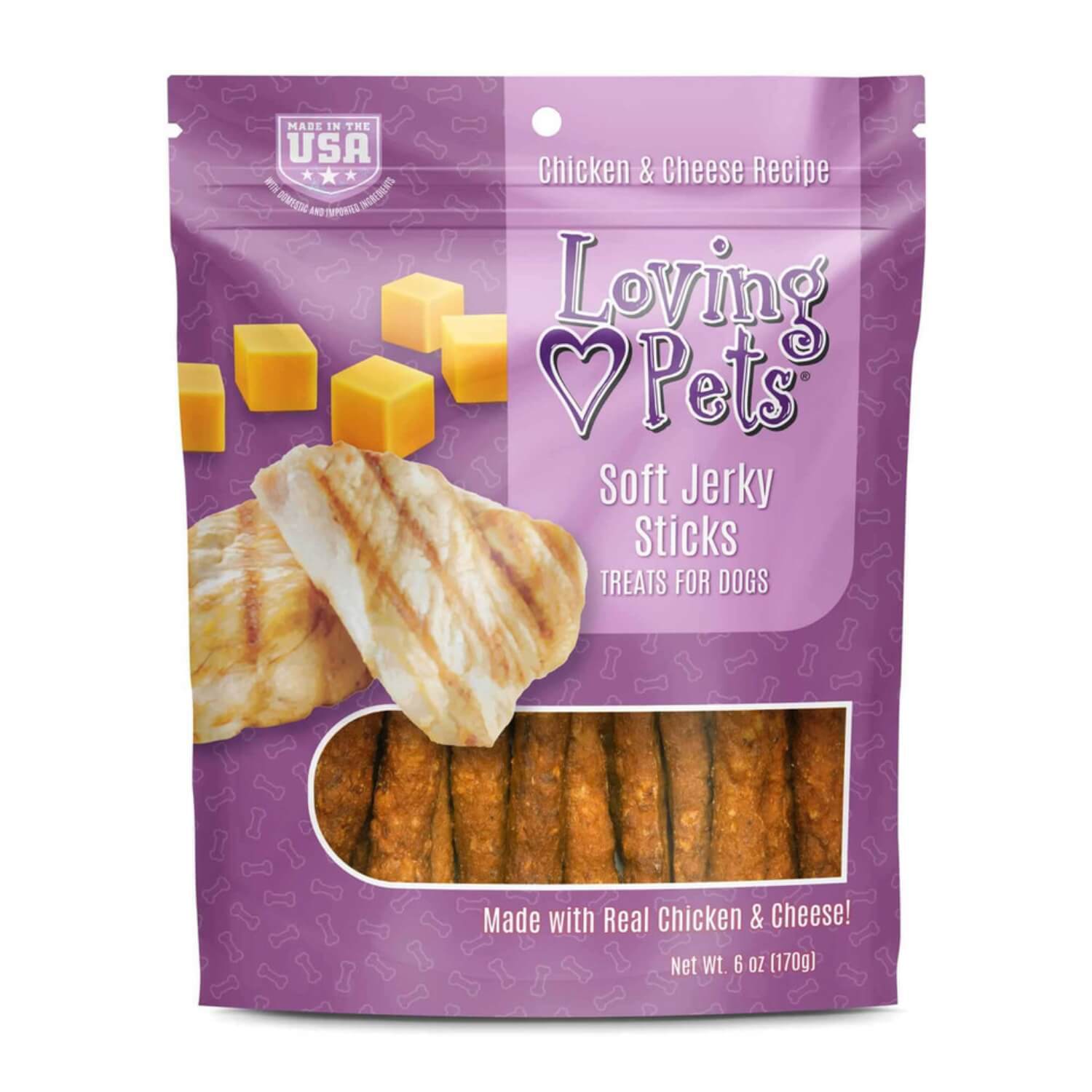 Loving Pets Sticks Chicken & Cheese Soft Jerky Sticks Dog Treats