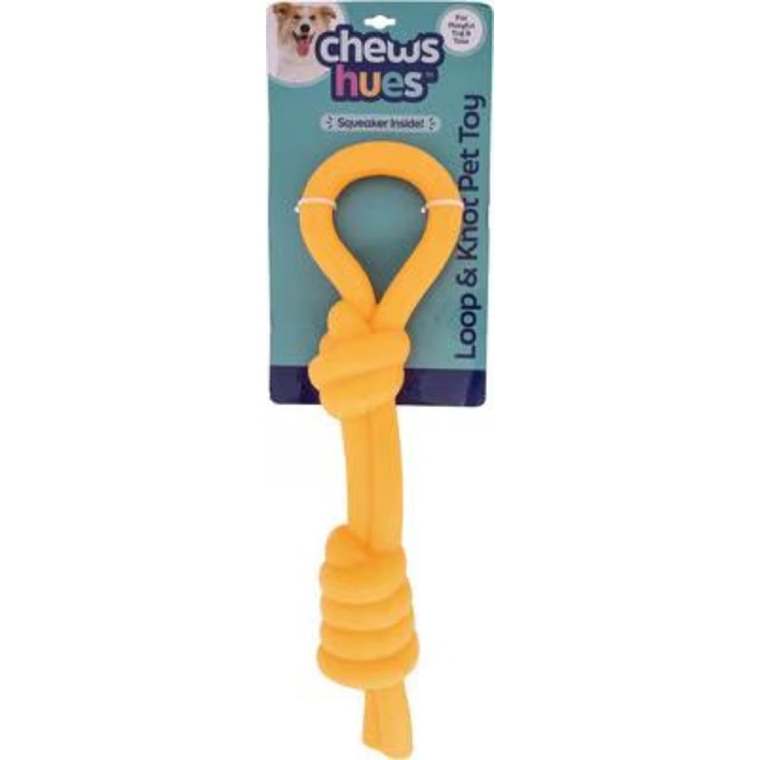 Chews Hues Loop & Knot Tpr Squeaker Medium To Large Sized Dog Toy
