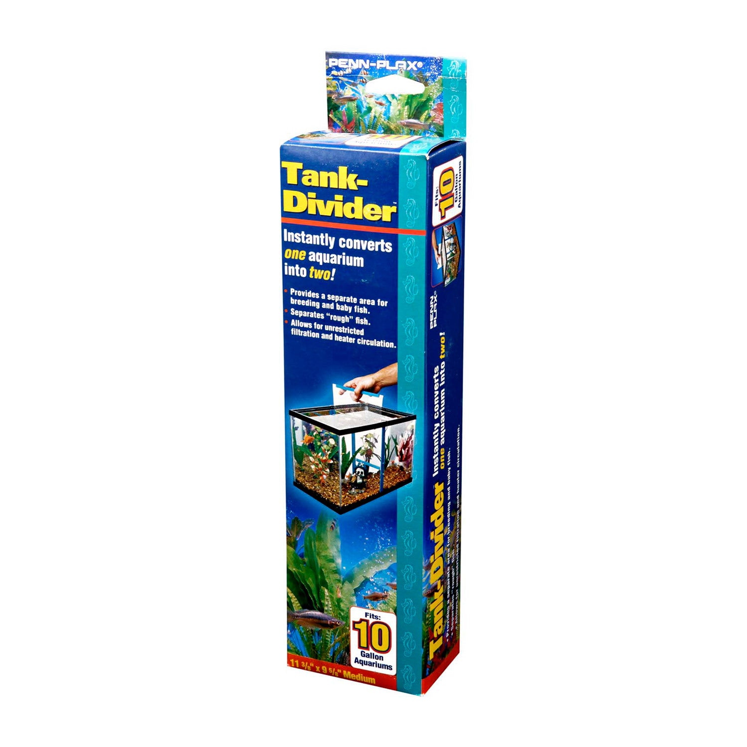 Penn-Plax Fish Aquarium Tank Divider Clear/Blue 29/59 Gallon , 11.37 X 17.5