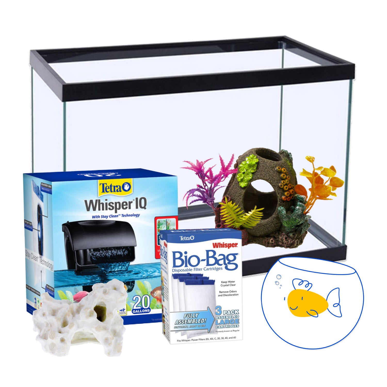 Guppy Fish Supplies Set