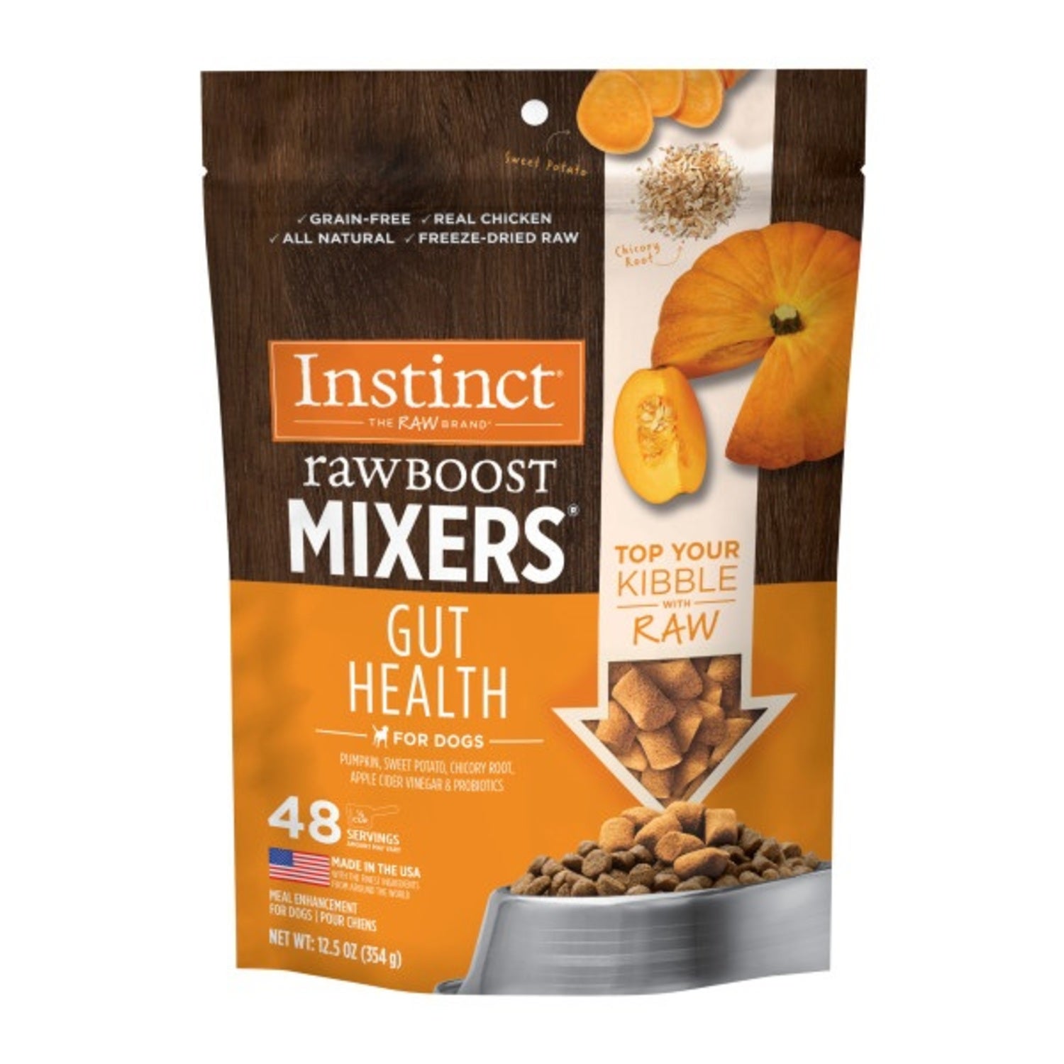 Instinct Raw Boost Mixers Gut Health Freeze-Dried Dog Food Topper, 12.5Oz