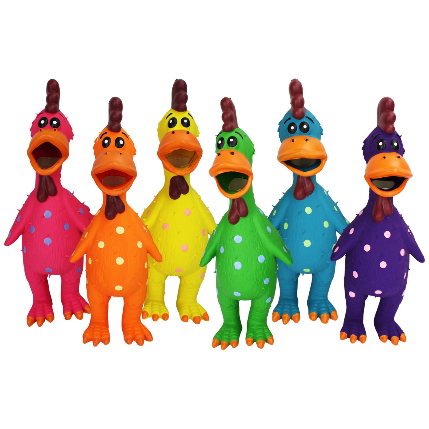 Multipet Globkens Chicken Squeaky Latex Dog Toy, 11.5, Assorted Colors