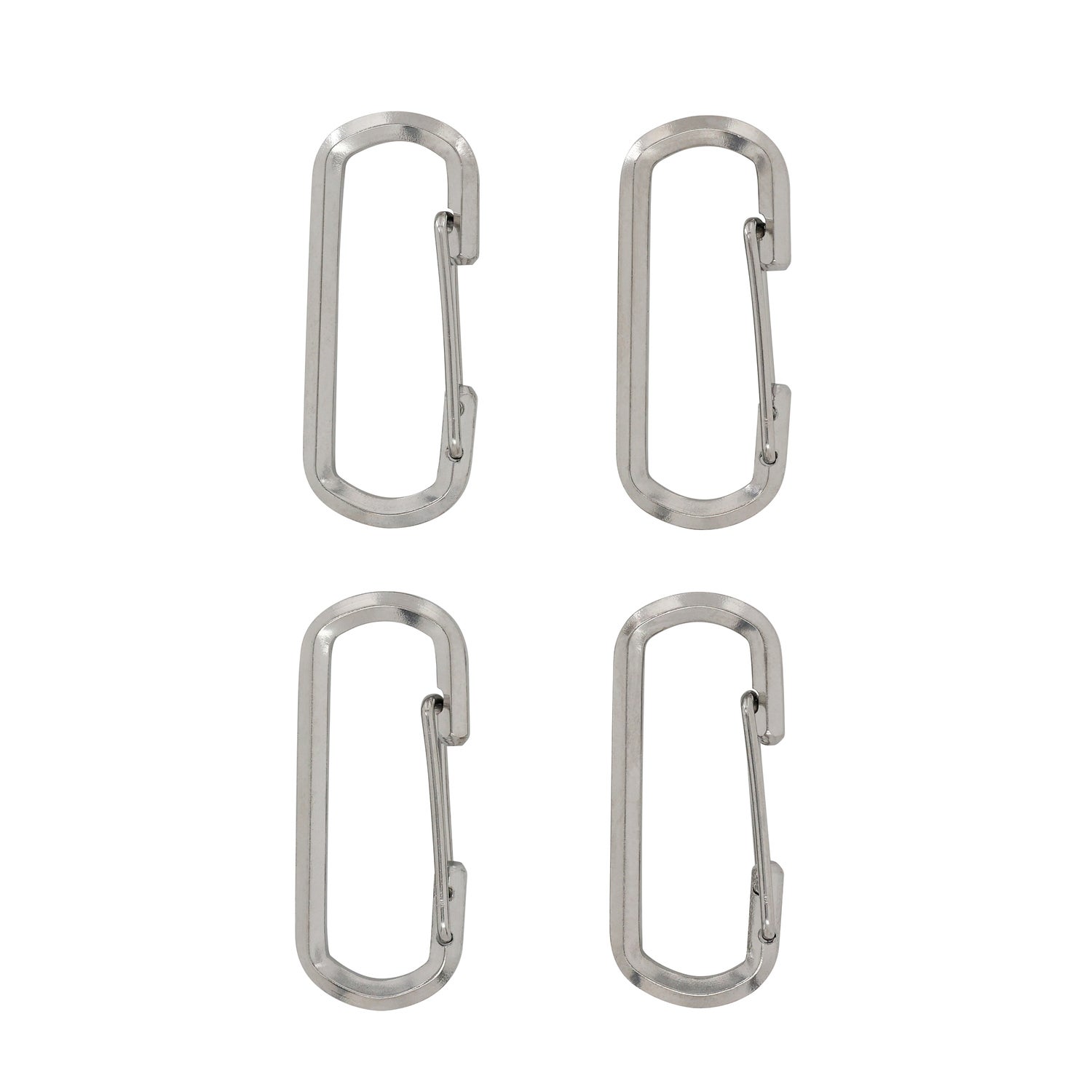 Otr Mini Carabiner Stainless Steel Dog Tag Holder, 3 Pack, Silver