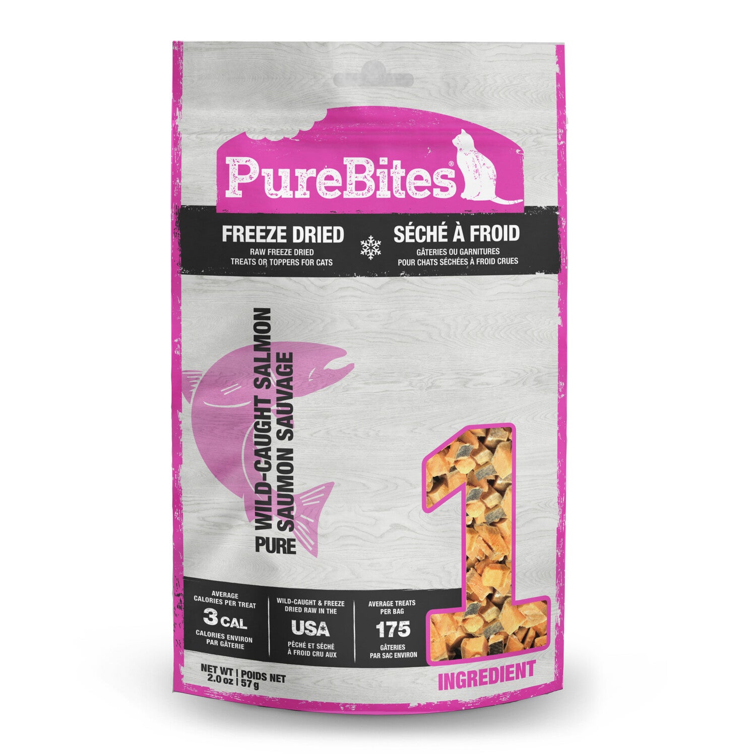 Purebites Salmon Freeze Dried Cat Treats, 1 Ingredient, Made In Usa, 0.91Oz