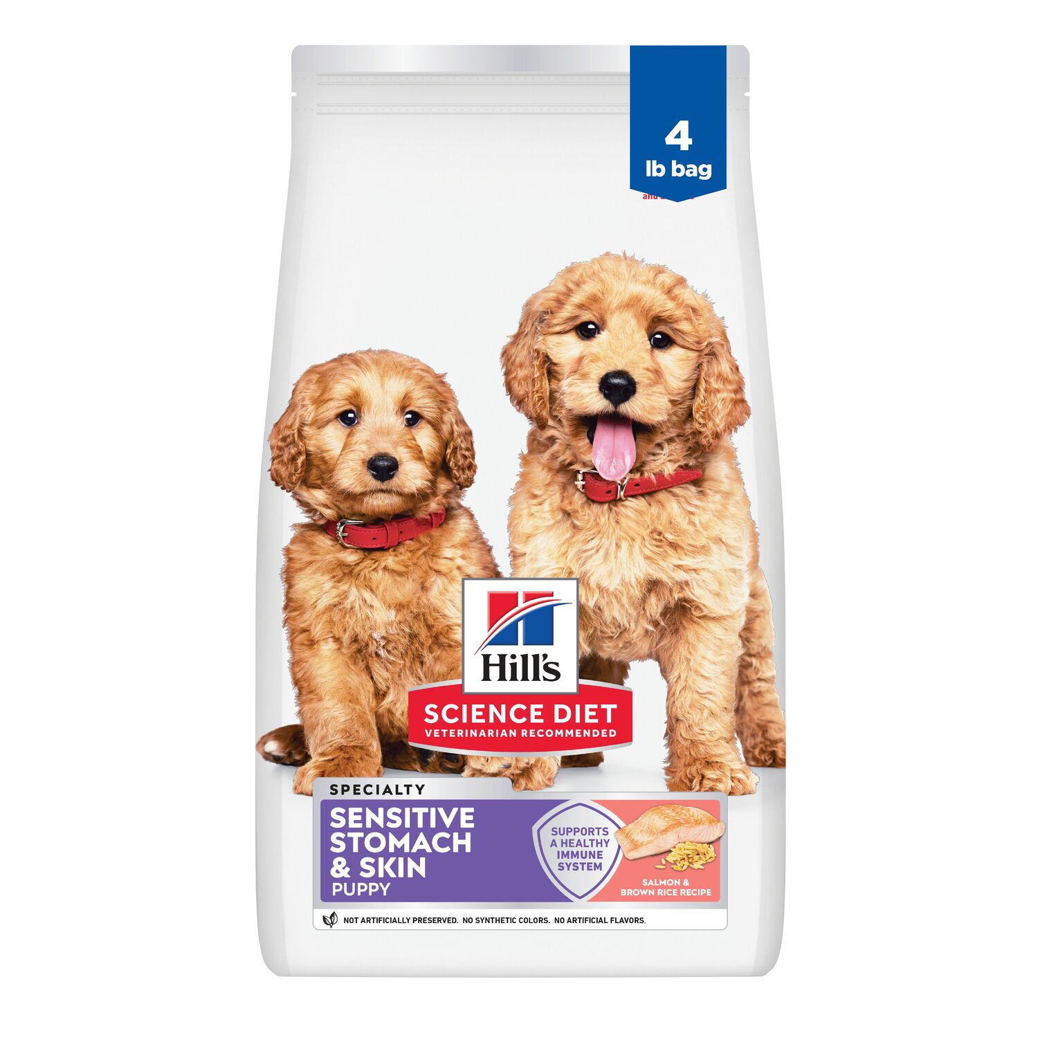 Hill's Science Diet Puppy Sensitive Stomach & Skin Salmon & Brown Rice Recipe Dry Dog Food, 4-Lb.