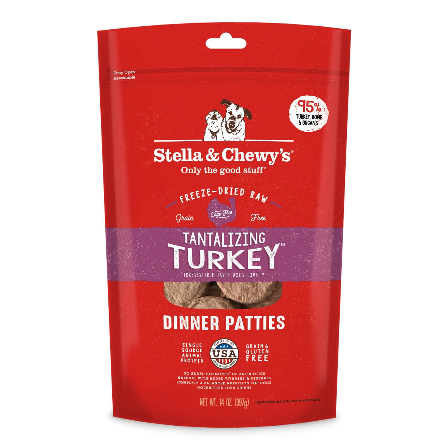 Stella & Chewy's Tantalizing Turkey Patties Dog Food, 14-Oz Bag