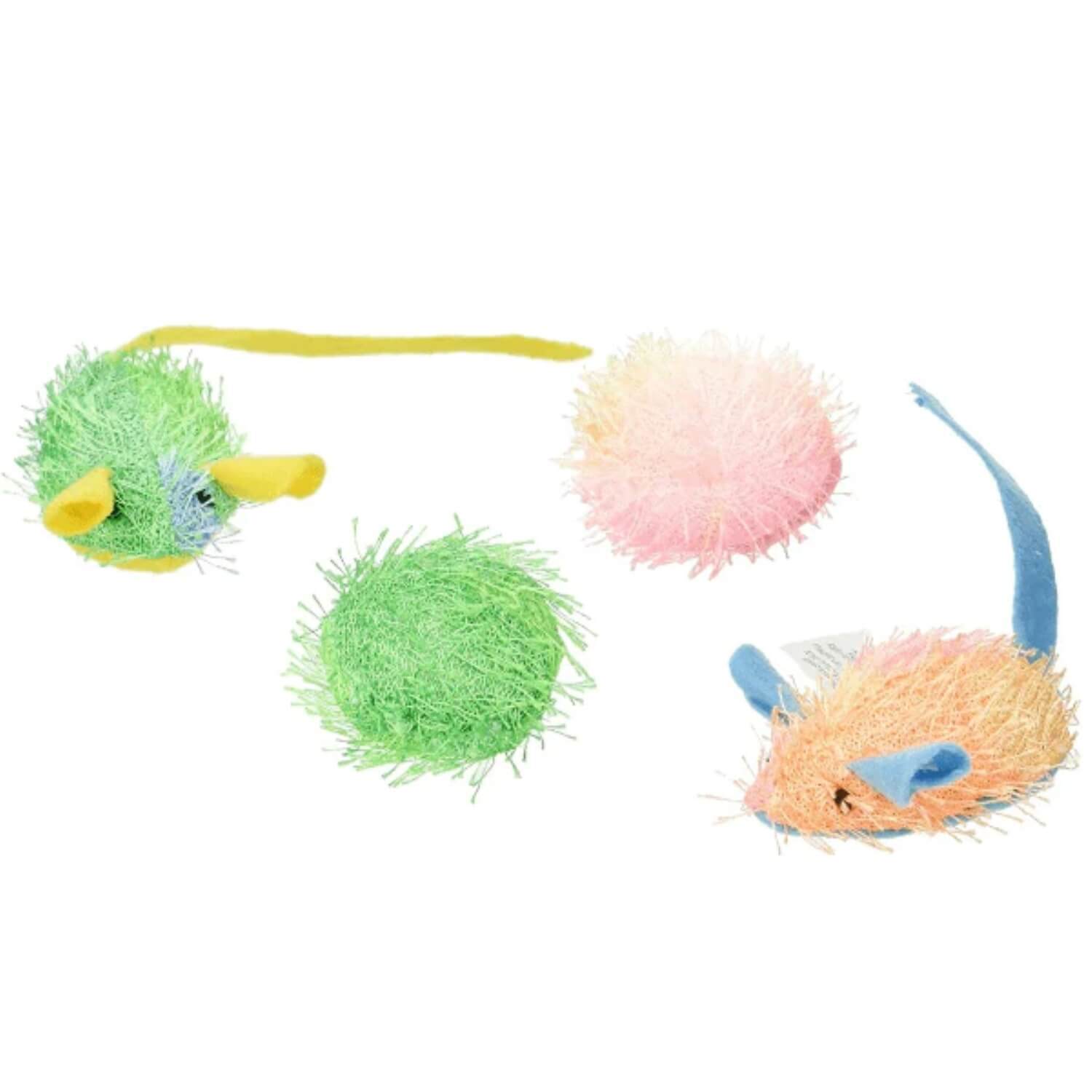 Spot Stringy Mice & Ball With Catnip Cat Toy, Assorted Colors