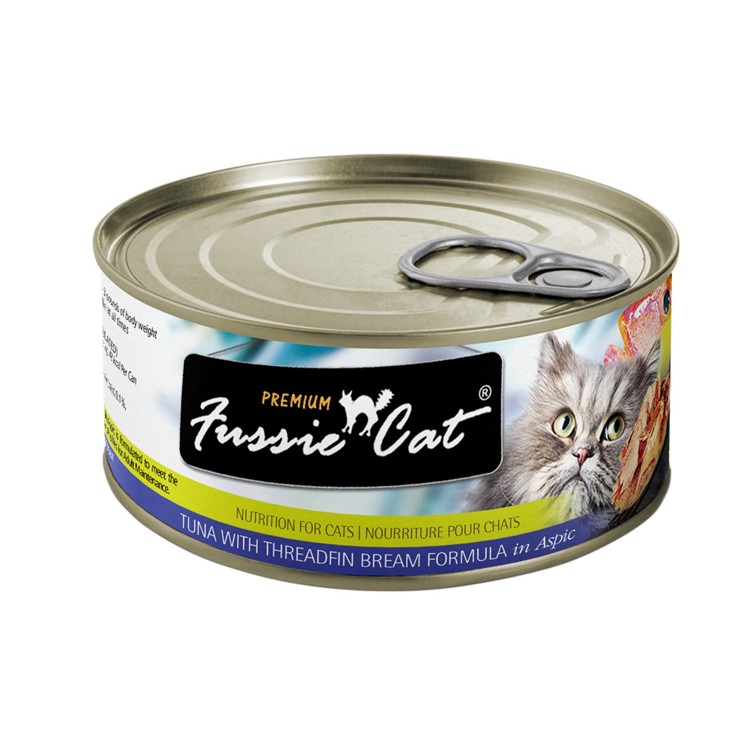 Fussie Cat Premium Black Label Wet Cat Food, Tuna With Threadfin Bream Formula In Aspic - 2.82-Oz