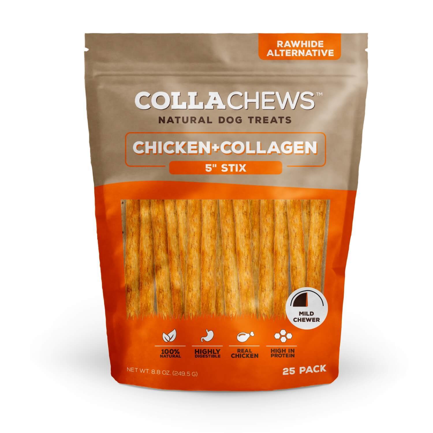 Collachews 5 Collagen Sticks Chicken Flavor Dog Treats