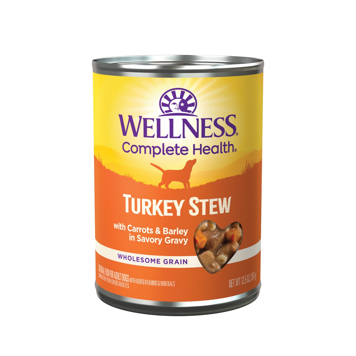 Wellness Complete Health Canned Wet Dog Food, Turkey Stew, 12.5-Ounce Can