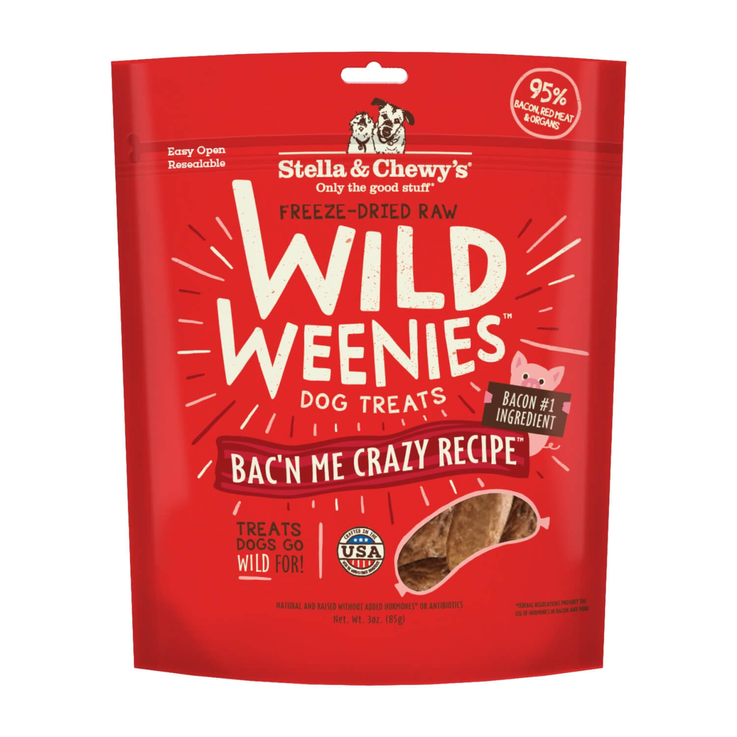 Stella & Chewy's Wild Weenies Bac'n Me Crazy Recipe Dog Treats
