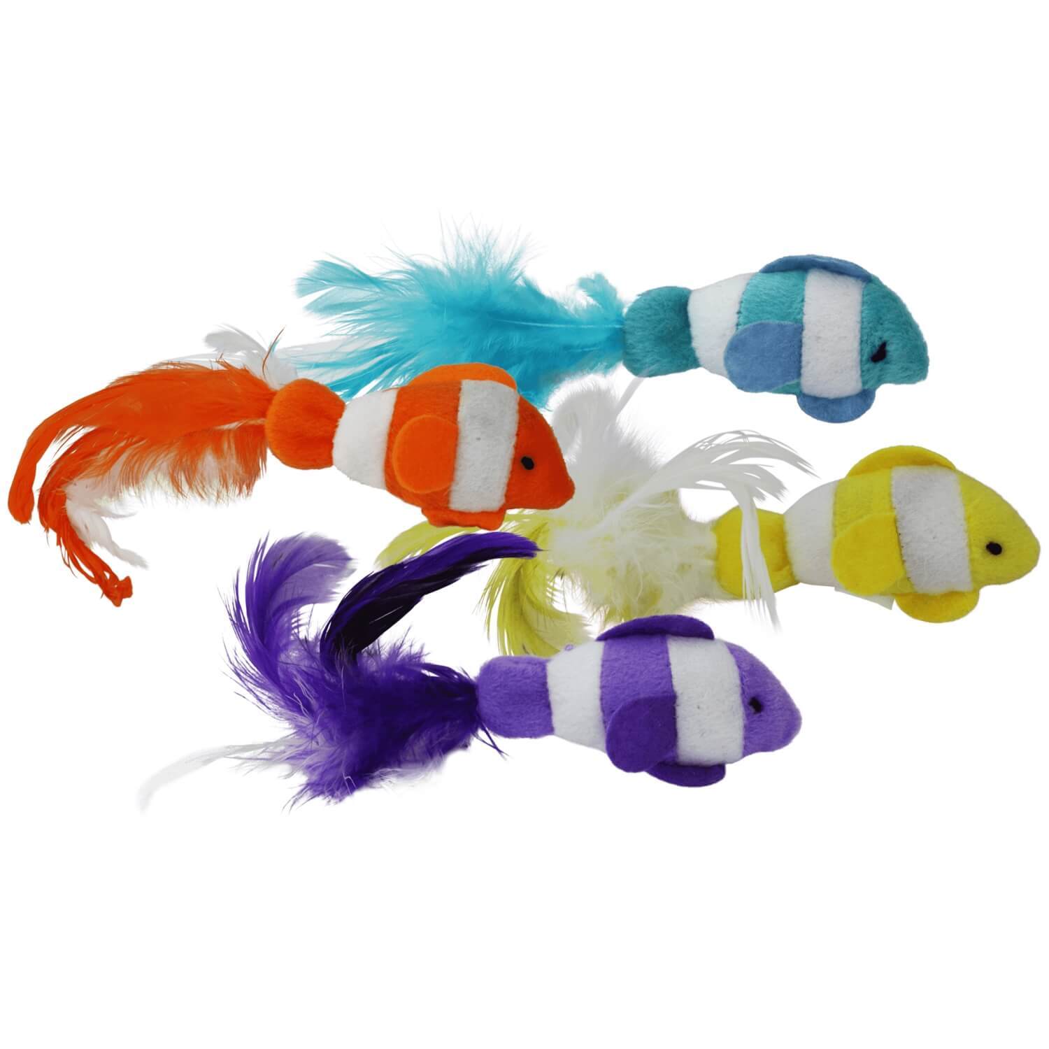 Multipet Clown Fish Catnip Filled Cat Toys , 3In, Assorted