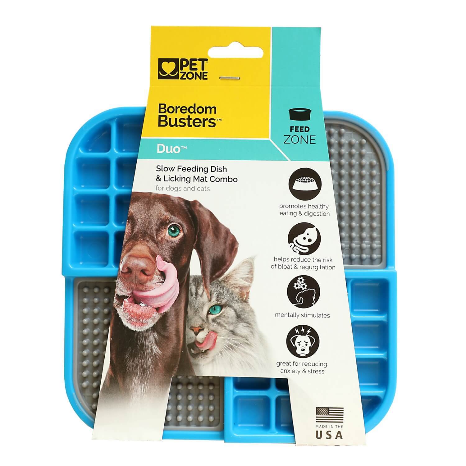 Pet Zone Boredom Busterz Blue Duo Dog Feeding Mat
