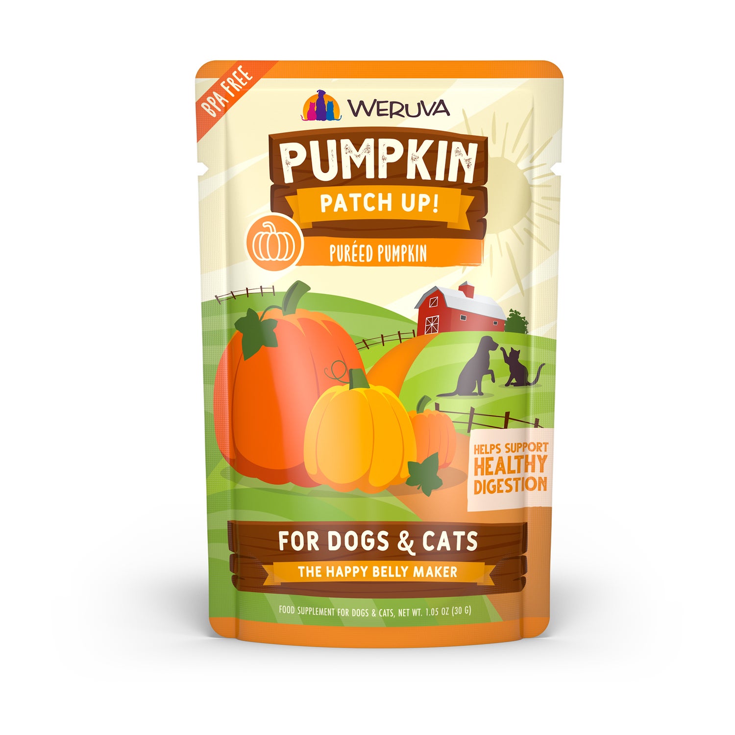 Weruva Pumpkin Patch Up! Healthy Digestion Dog & Cat Food Topper, 2.8-Oz Pack Of 12